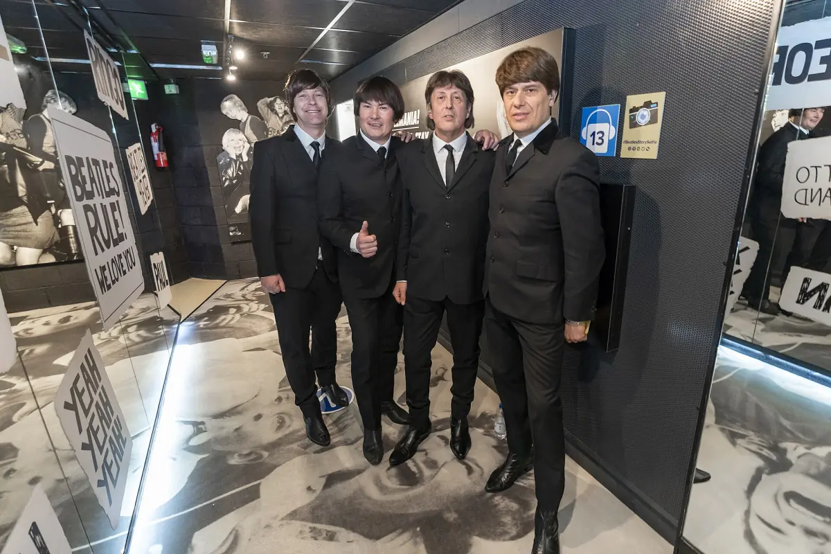 Life-size figures of the four Beatles inside The Beatles Story